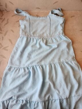 Light Blue Tiered Summer Dress for Girls